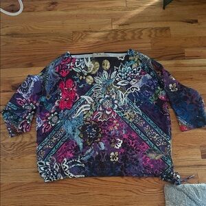 Vibrant Floral Women's Blouse 3/4 sleeve